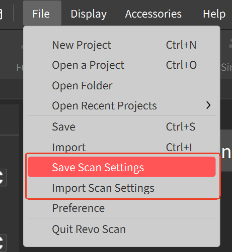 Save Scan Settings