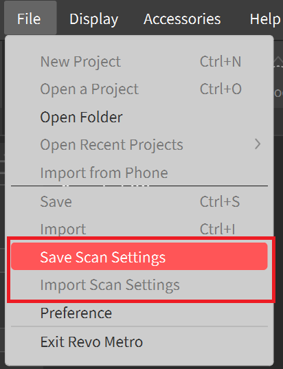 Save Scan Settings